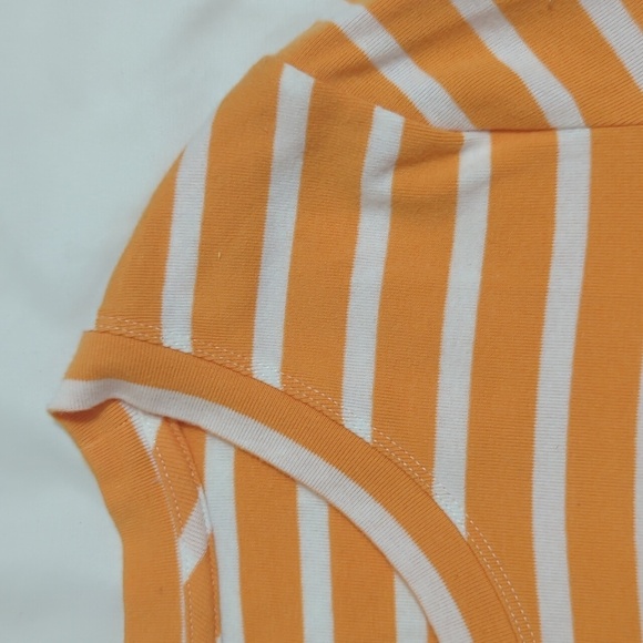 Banana Republic Short Sleeve Striped Top, Color White/Orange Size L - Picture 9 of 13